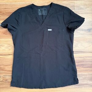 Figs Black Catarina V-neck Scrub Top